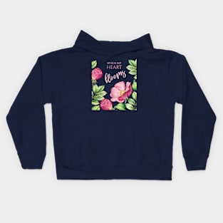 My Heart Blooms Kids Hoodie